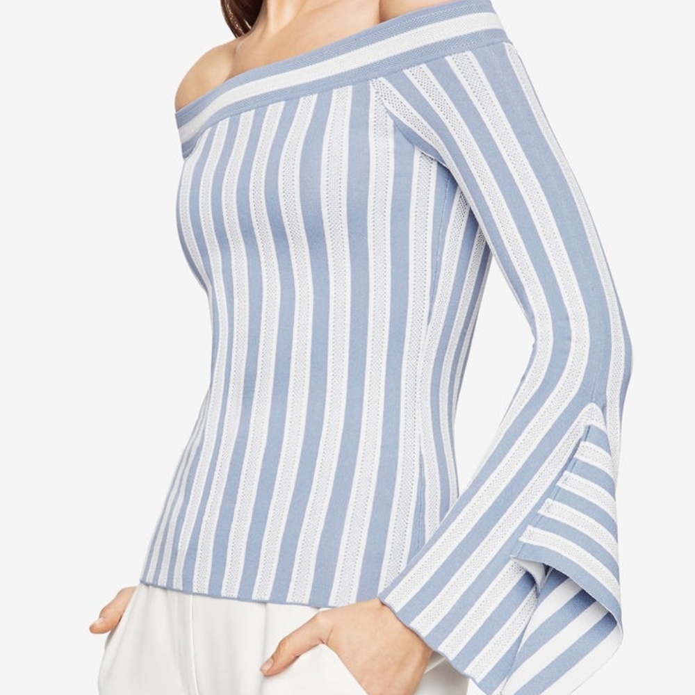 BCBG STEVIE OFF THE SHOULDER SWEATER Small